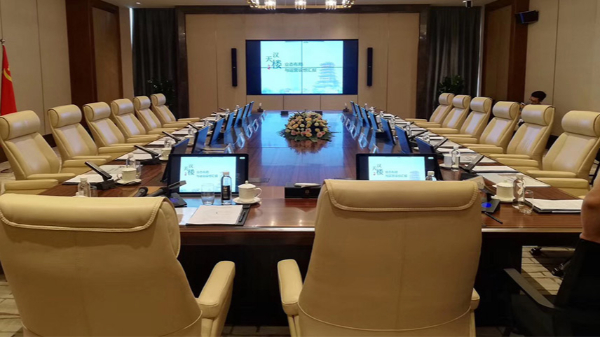 南京政府辦公家具廠家定制海洋監測無紙化辦公升降會議桌